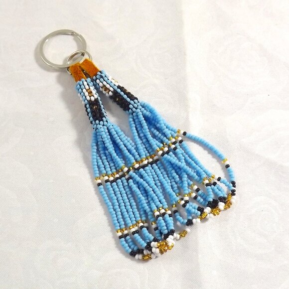Hand Crafted Multicolor Beaded Keychain - Picture 1 of 6